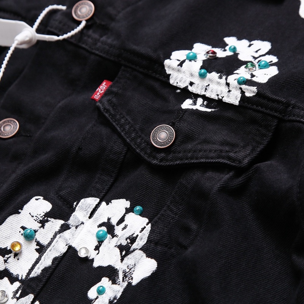 Denim Tears × Levi's Floral Black Denim Jacket - Picture 5 of 8